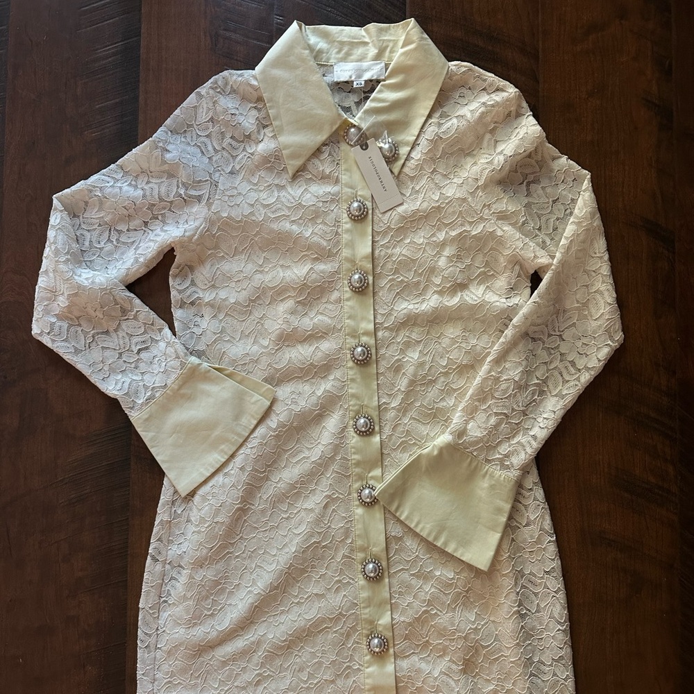 Beautiful lace mini dress. Beautiful details with the buttons.